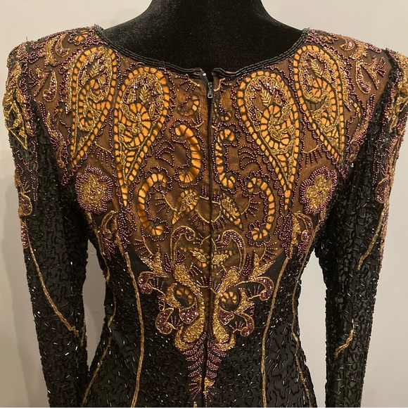 Vintage Beaded Gown, size S - Picture 4 of 7